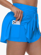 High Waisted  Flowy Women Yoga Workout shorkerts