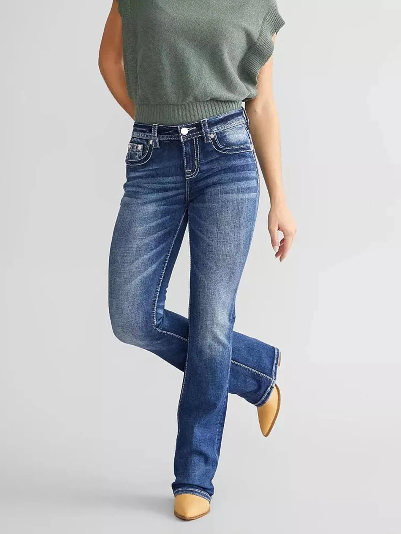 Bell Bottom Jeans Women Flared  Slim fit