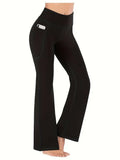 Sports Yoga Pants,Black Basic Flared
