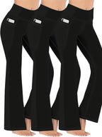 Sports Yoga Pants,Black Basic Flared