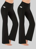 Sports Yoga Pants,Black Basic Flared