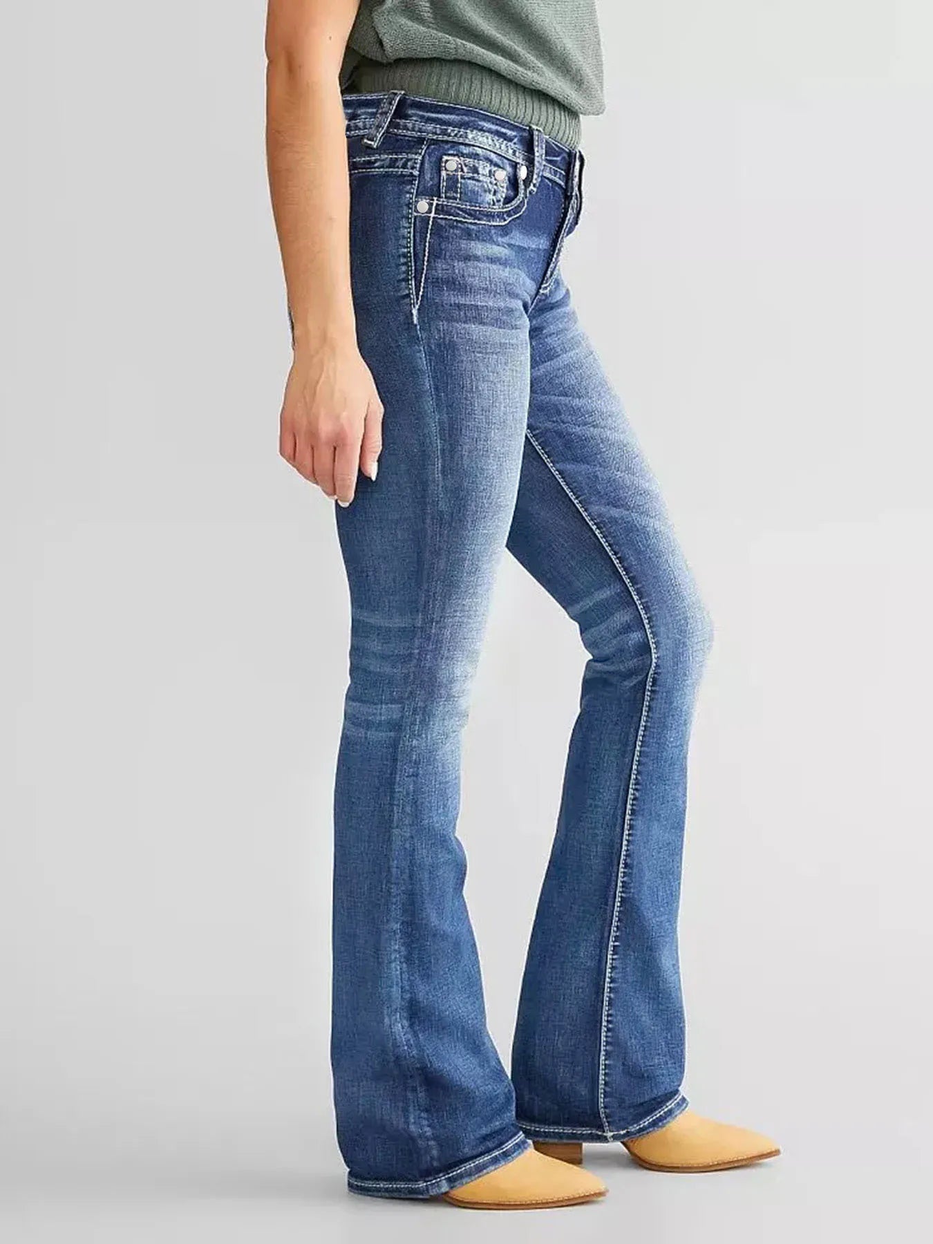 Bell Bottom Jeans Women Flared  Slim fit