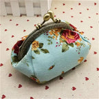 Women Canvas Fabric Big Rose Purse