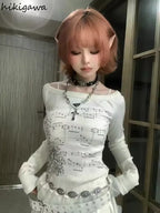 Slim Fit Off-Shoulder Top - Long Sleeve Ruffle Trim