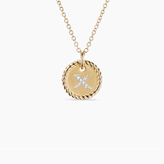 DY Simple Gold Color Letter Pendant Necklace