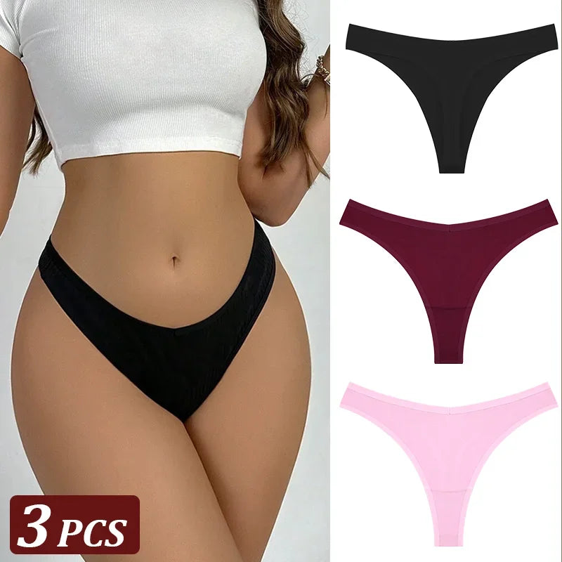 3Pcs/Set Seamless Thong Cotton Panties