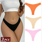 3Pcs/Set Seamless Thong Cotton Panties