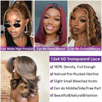 4/27 Highlight 13*4 Body Wave Glueless Closure100% Human Hair 
Frontal Wigs Ombre Brown Mix Blonde Water Wave Short Bob Wig