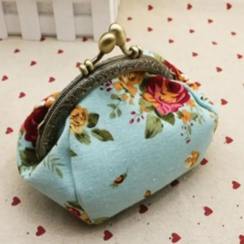 Women Canvas Fabric Big Rose Purse