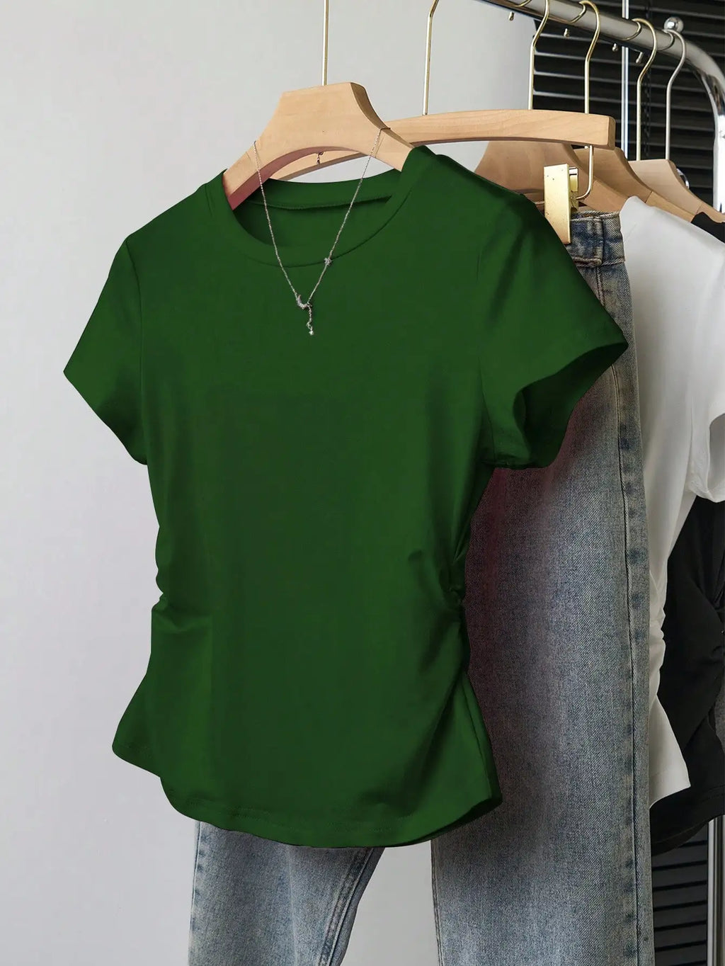 Women's Short Sleeve T-Shirt with Side Ruching