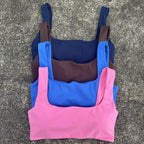 Solid Color Hollow back shoulder strap Underwear Women  Fitness sport Bra Top