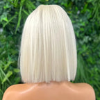 Platinum White Short Bob Straight Lace Front Wigs Human Hair 
Lace Front Wigs Glueless Wigs Pre Plucked 180% Density