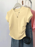 Women's Short Sleeve T-Shirt with Side Ruching