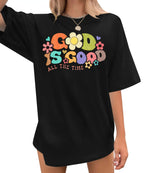 T-Shirts Letter Prints  Oversize Short Sleeve Tee 100% Cotton