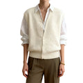 Sleeveless V Neck Button Down Cardigan Vest