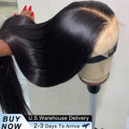 Human Hair Brazilian 4x4 Glueless Put on and go Wig
 36 38 40 Inch 13x4 13x6 HD Transparent Bone Straight Lace Frontal