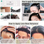 100% Human Hair Patches Natural Hairpiece