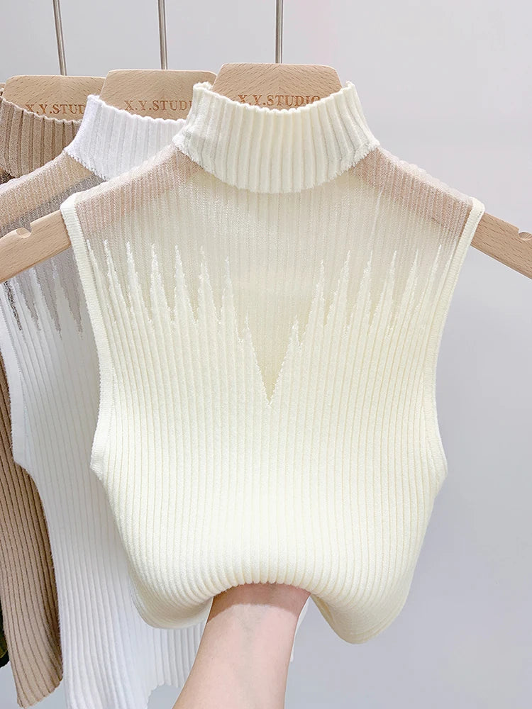 Mesh Knitted Tank Top Sweater Chic  Tube Top