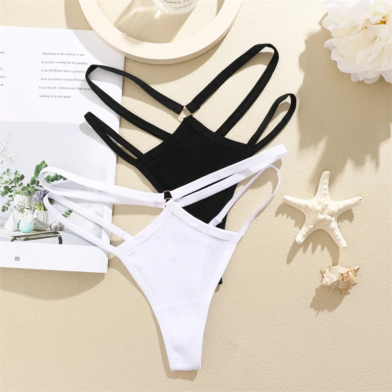 4Pcs Cotton Double Thin Thongs