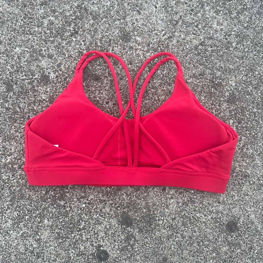Solid Color Cross Fitness Bra  With Chest Pad