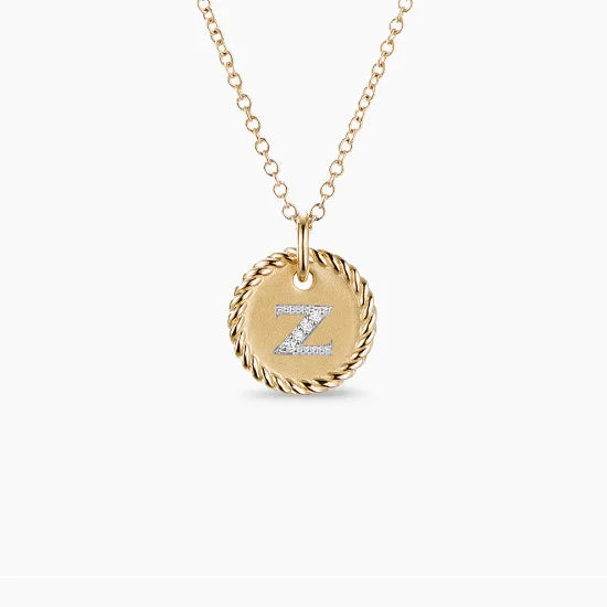 DY Simple Gold Color Letter Pendant Necklace