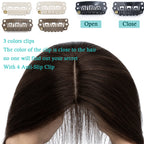 10x12cm Women Human Hair Toppers Silk Base Straight
 4 Clips In Hair Piece Brown Blonde