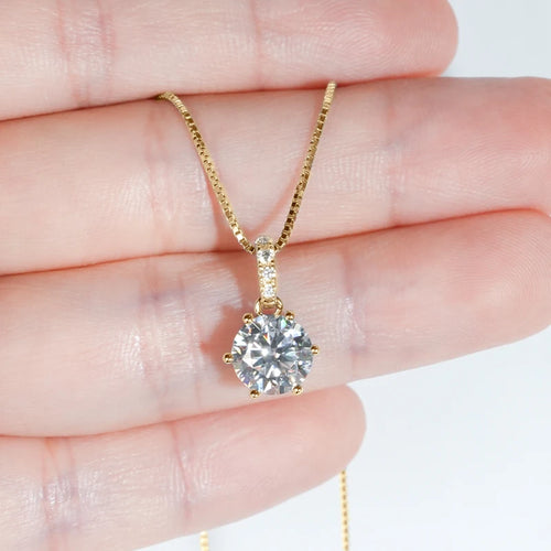 1CT 2CT Moissanite Diamond Pendant Necklace