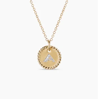 DY Simple Gold Color Letter Pendant Necklace