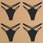 4Pcs Cotton Double Thin Thongs