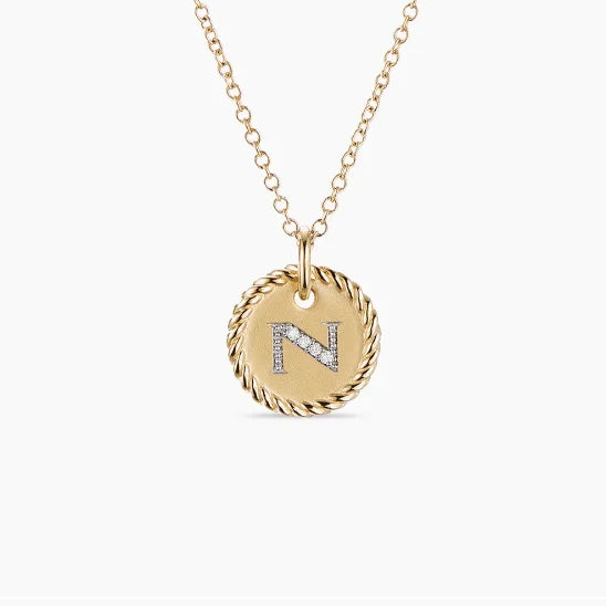 DY Simple Gold Color Letter Pendant Necklace