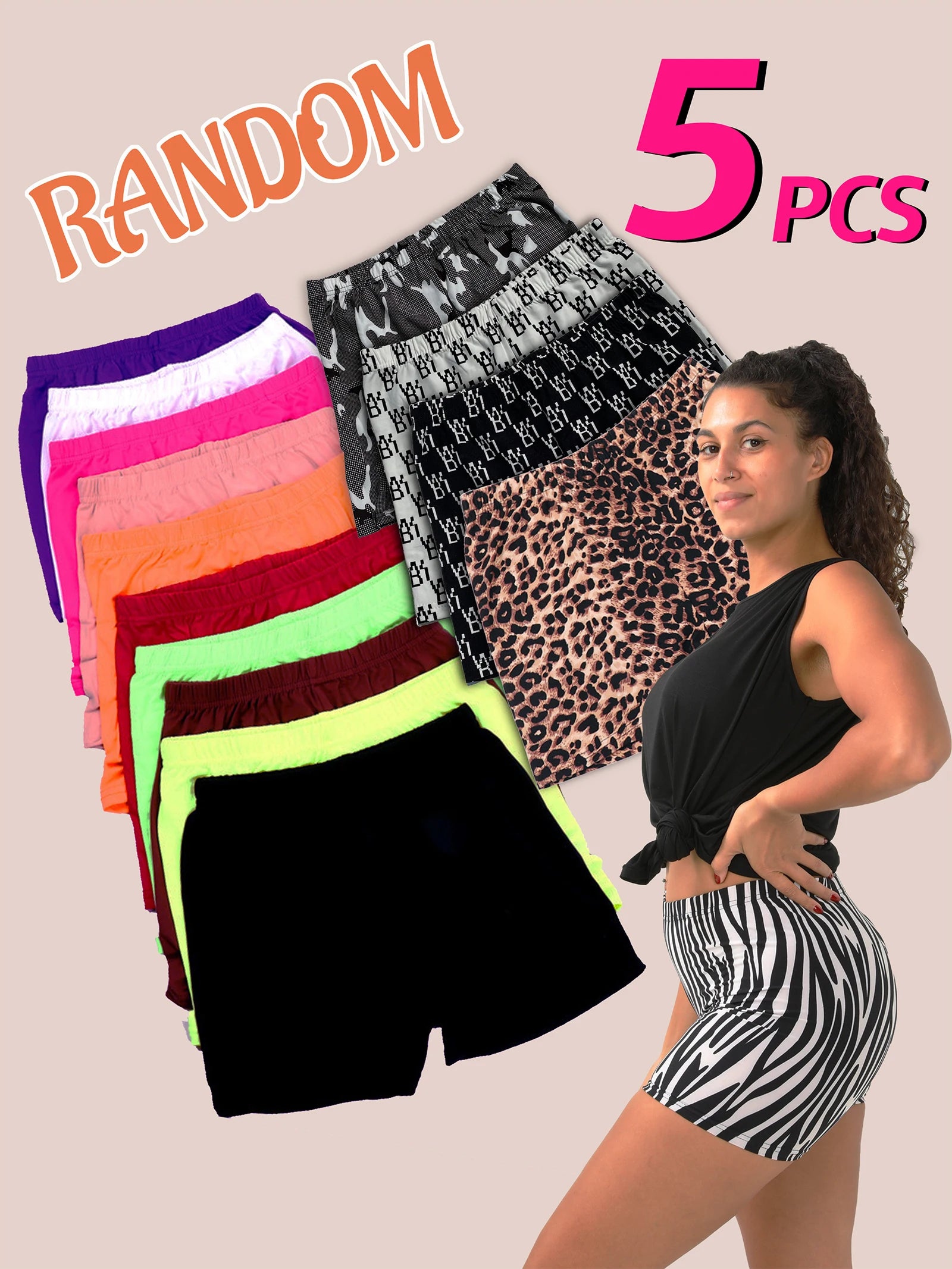 Random 5colors Women Summer Biker Shorts