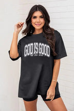 T-Shirts Letter Prints  Oversize Short Sleeve Tee 100% Cotton