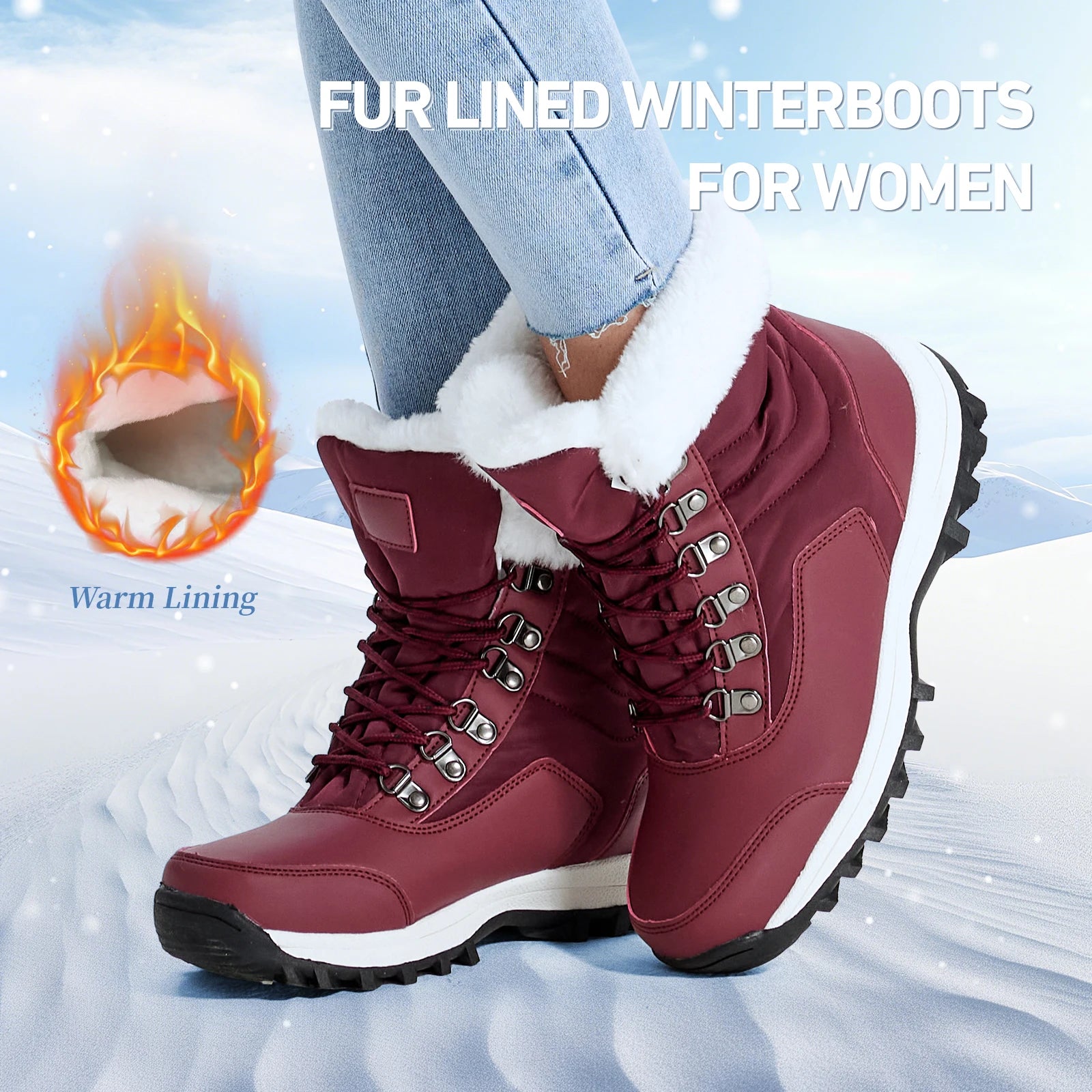 Snow Boots Outdoor Work, Quality Slip On