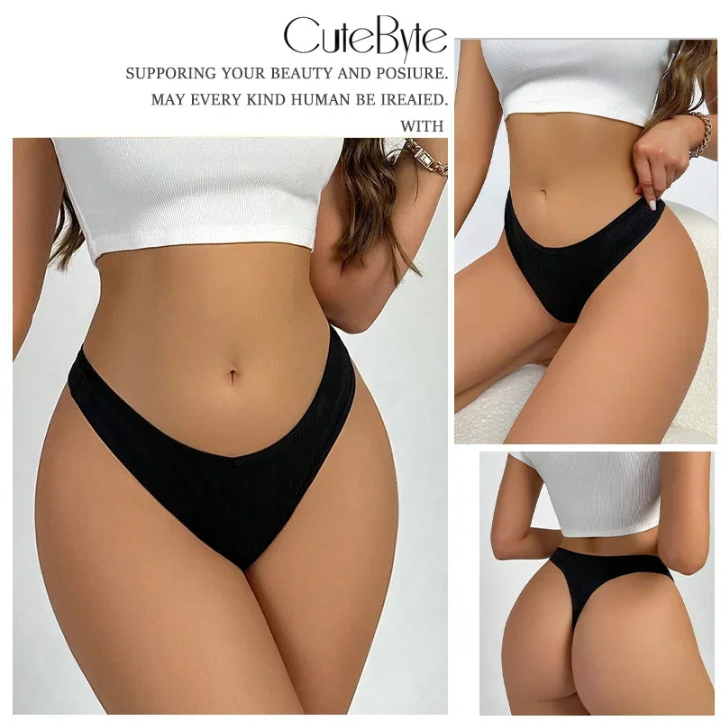 3Pcs/Set Seamless Thong Cotton Panties