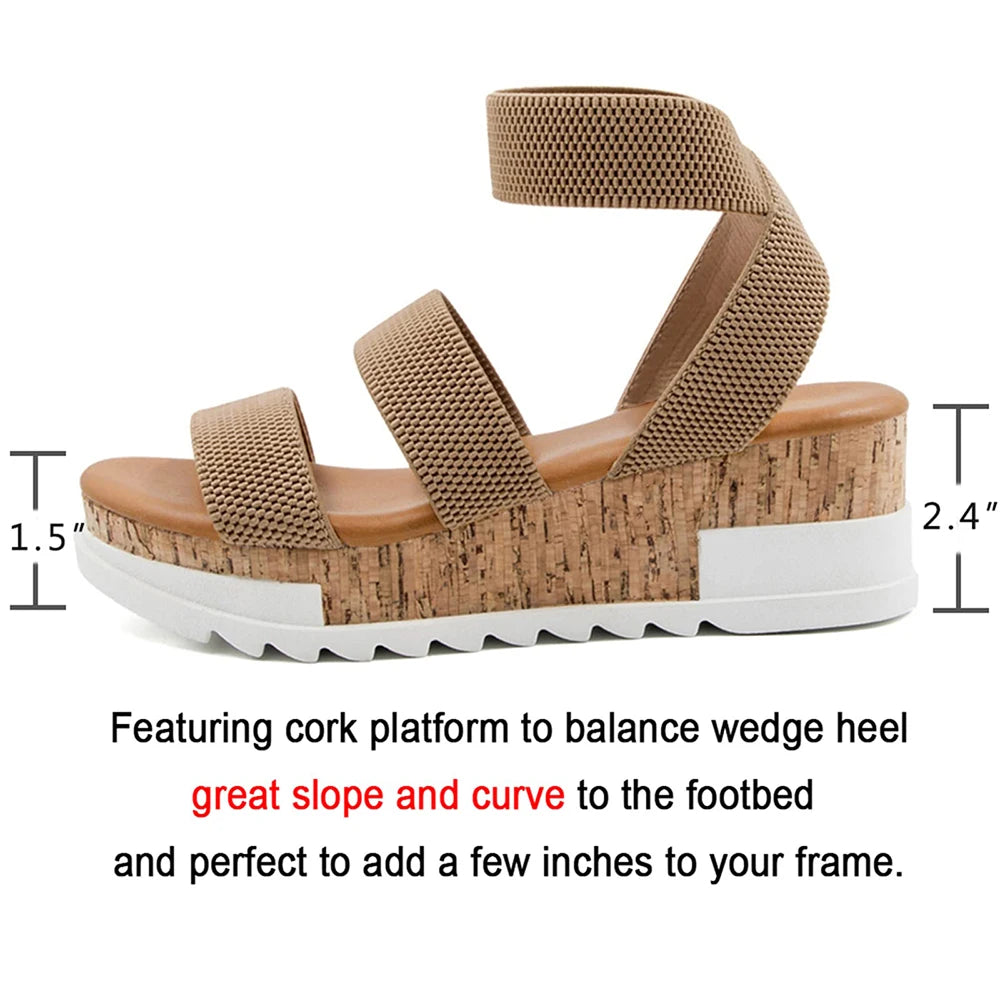 Summer Women's Sandals Platform Wedge Shoe cork