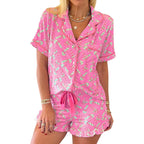 Womens Summer Pajamas  Elastic Waisted Shorts