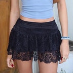 Lace Tulle Fairycore Micro Boho Skirt