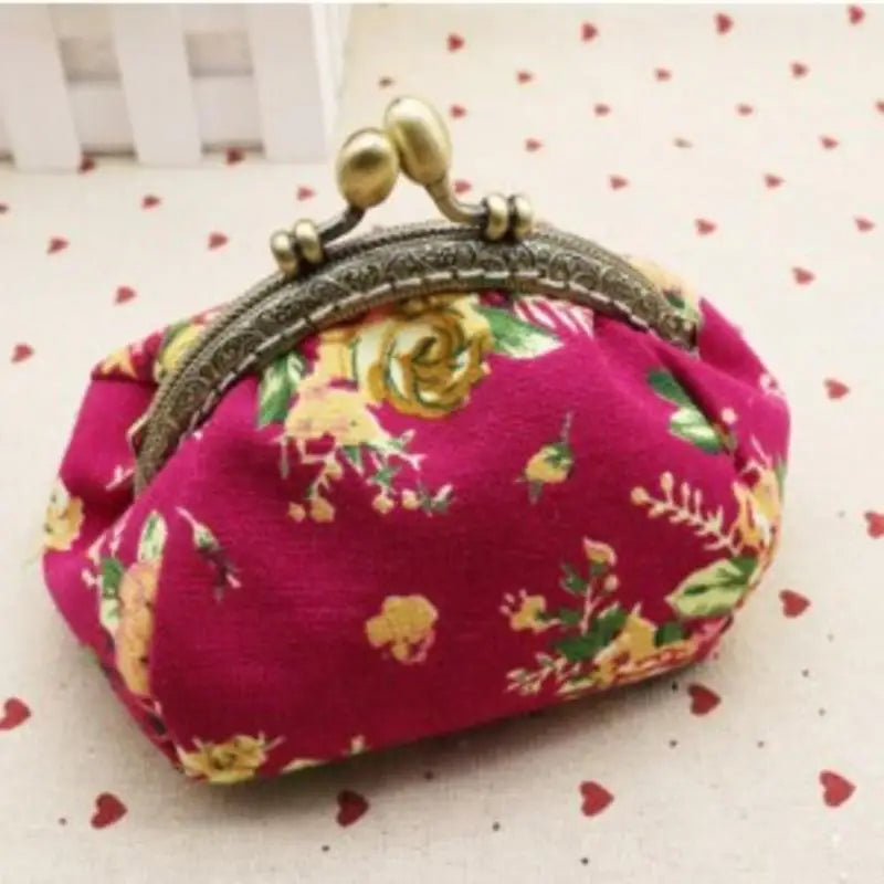 Women Canvas Fabric Big Rose Purse