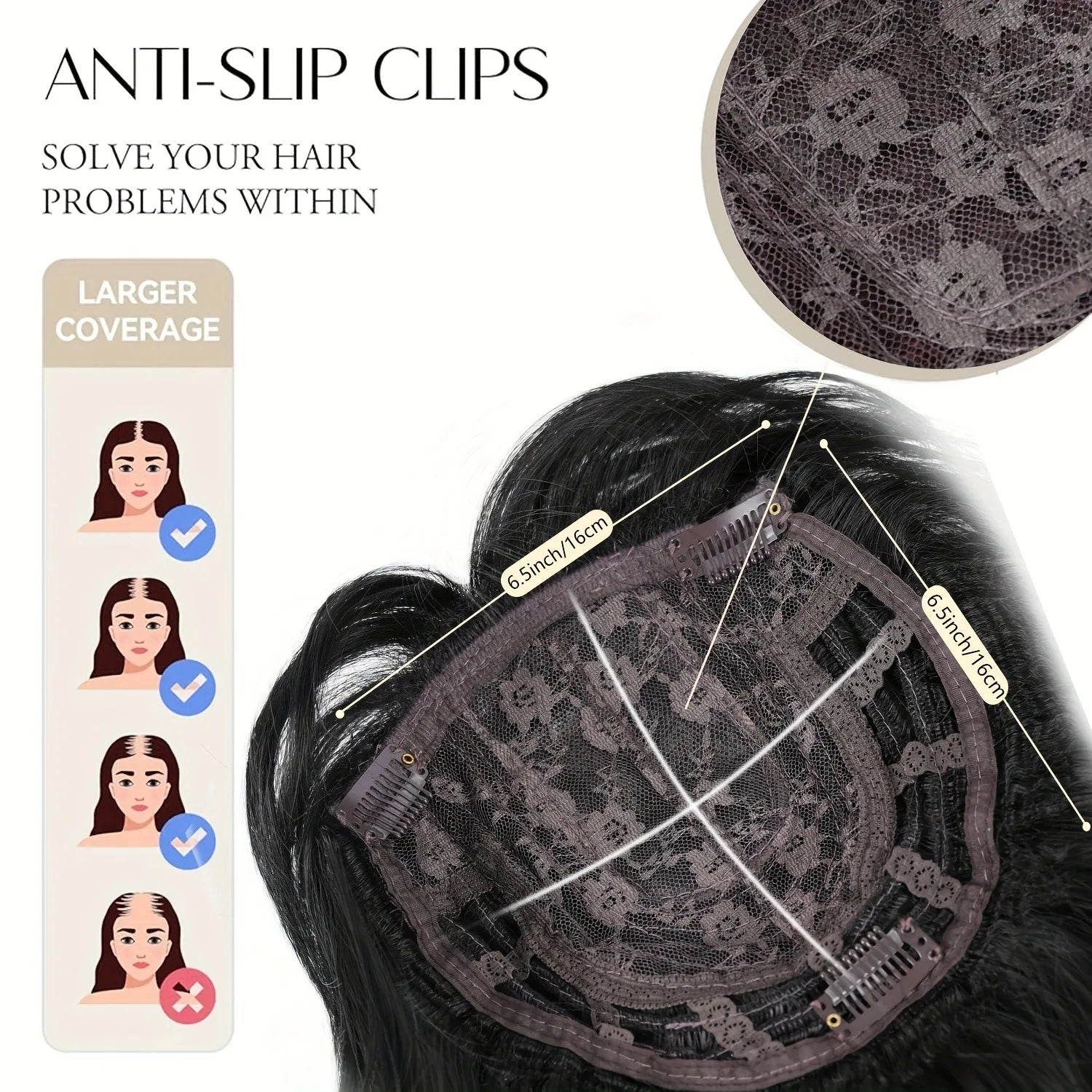 Hair Toppers For Women, 14inch Curly Hair