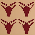4Pcs Cotton Double Thin Thongs