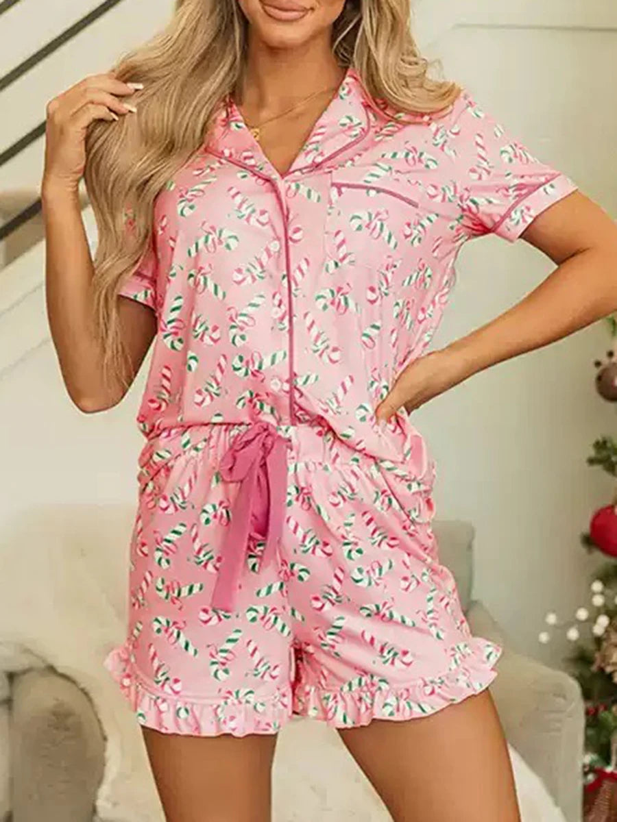 Womens Summer Pajamas  Elastic Waisted Shorts