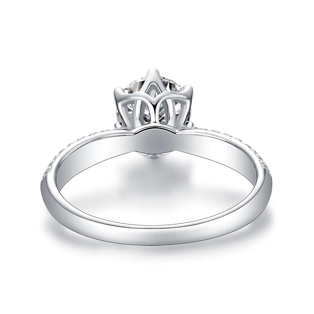 1ct 2ct 3ct Moissanite Ring 925 Sterling Silver 18K Gold Plated