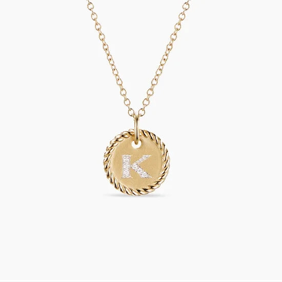 DY Simple Gold Color Letter Pendant Necklace