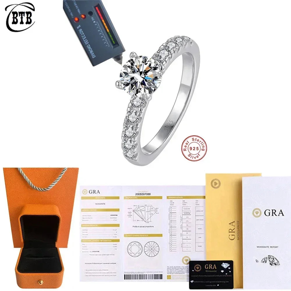 D Color 1-3 Carat Moissanite Four Claw Jewelry