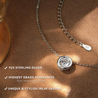 6.5mm Moissanite Bubble Pendant Necklace 925 Sterling Silver
