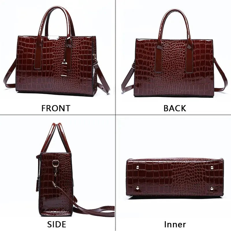 Crocodile Print Women Handbags Purse Tote