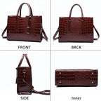 Crocodile Print Women Handbags Purse Tote