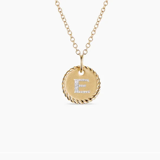 DY Simple Gold Color Letter Pendant Necklace