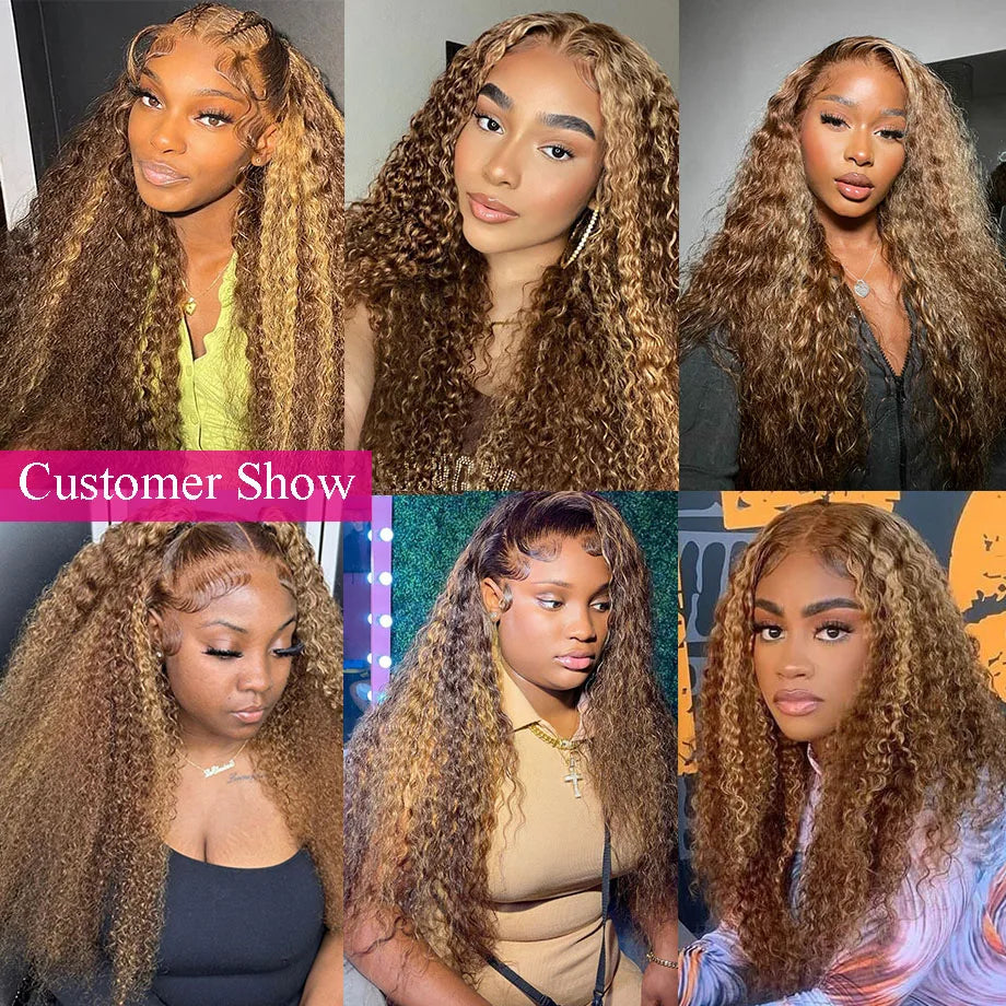 Highlight Wig Human Hair Ombre HD Lace Wig 
13x6 Human Hair Deep Wave Frontal Wig Brazilian
 13x4 Water Wave Curly Wigs For Women