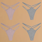 4Pcs Cotton Double Thin Thongs